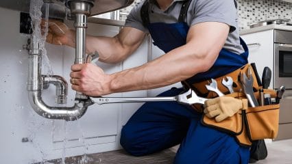 Technician using electronic equipment to detect a plumbing leak in Jacksonville